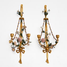 Delisle Freres, pair Louis XVI style sconces