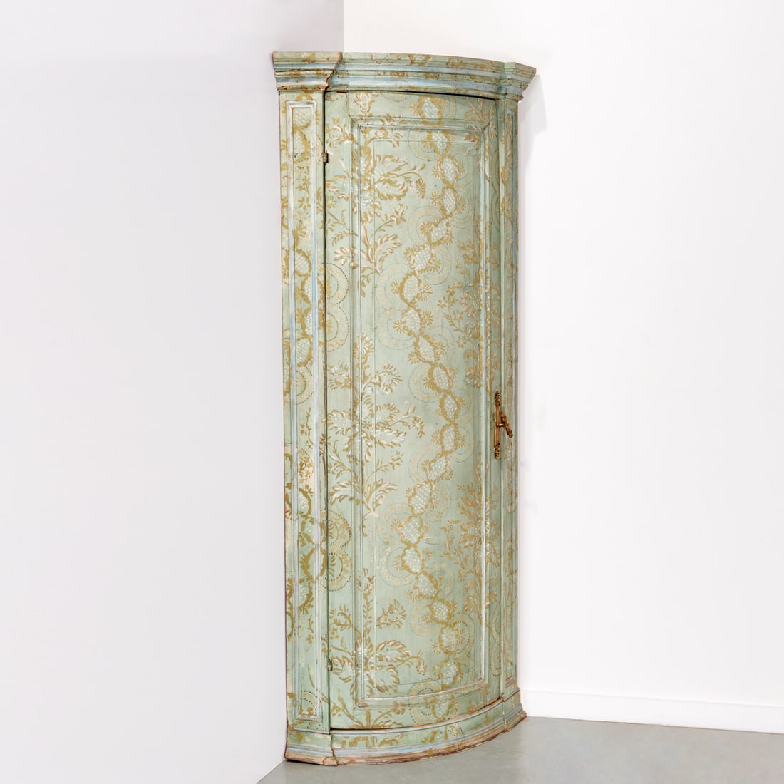 Antique Continental faux painted corner cabinet (1 of 7)