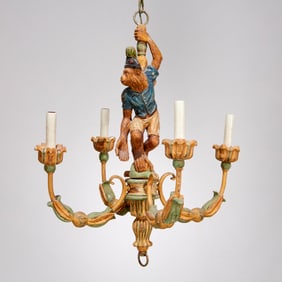 Venetian style singerie monkey chandelier