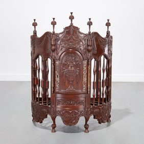 Antique French Provincial carved panetiere
