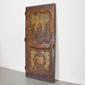 Antique Venetian carved and painted door, 18th c.