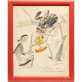 Ludwig Bemelmans, mixed media on paper