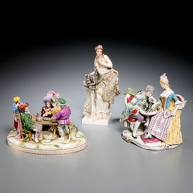 (3) German porcelain figural groups