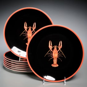 Villeroy & Boch, set (8) crayfish dinner plates