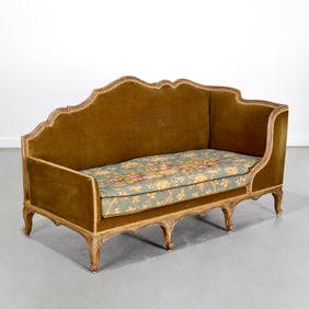 Antique Louis XV style upholstered divan