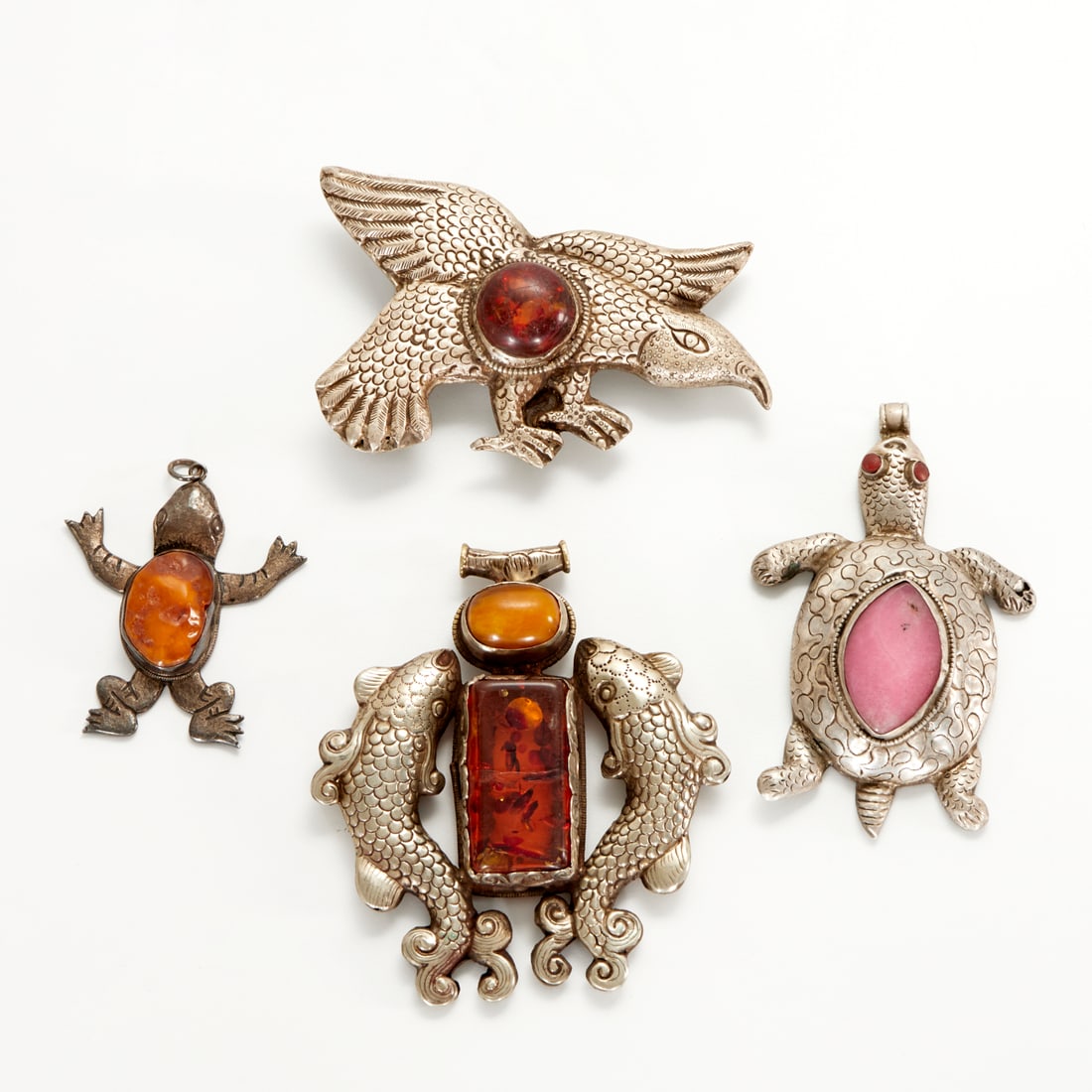 Group of silvered metal jewelry items (1 of 6)