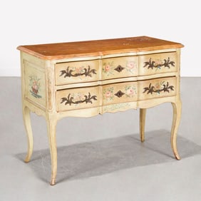 Louis XV style paint decorated commode