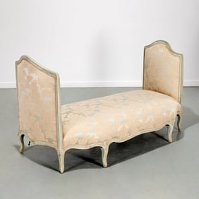 Antique Louis XV style carved, painted daybed