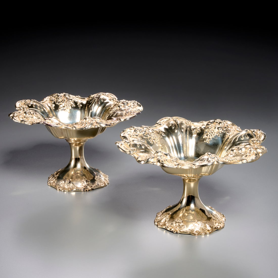 Reed & Barton, pair "Francis I" sterling compotes (1 of 8)