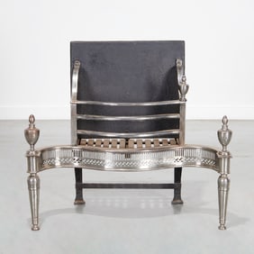 George III style steel and iron fire grate