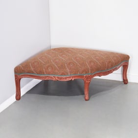 Louis XV style red painted corner banquette