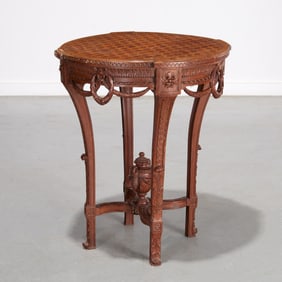 Antique Louis XVI style parquetry gueridon