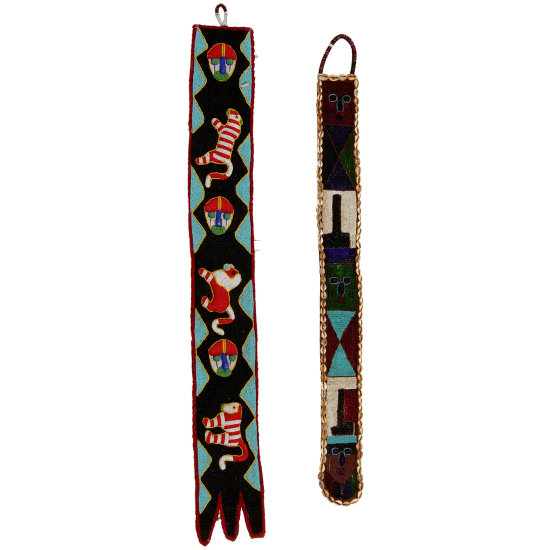 Yoruba Peoples, (2) ceremonial beaded sashes (1 of 6)