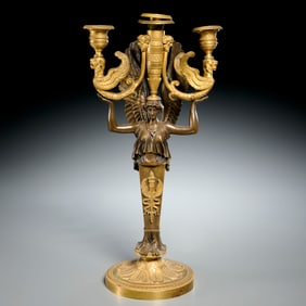 Antique Empire style bronze candelabrum