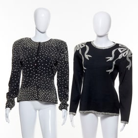 (2) Adrienne Vittadini embellished sweaters