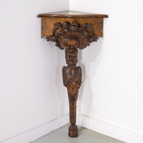 Louis XV carved giltwood corner table