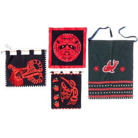 (4) Northwest Coast textiles, incl. Lancaster