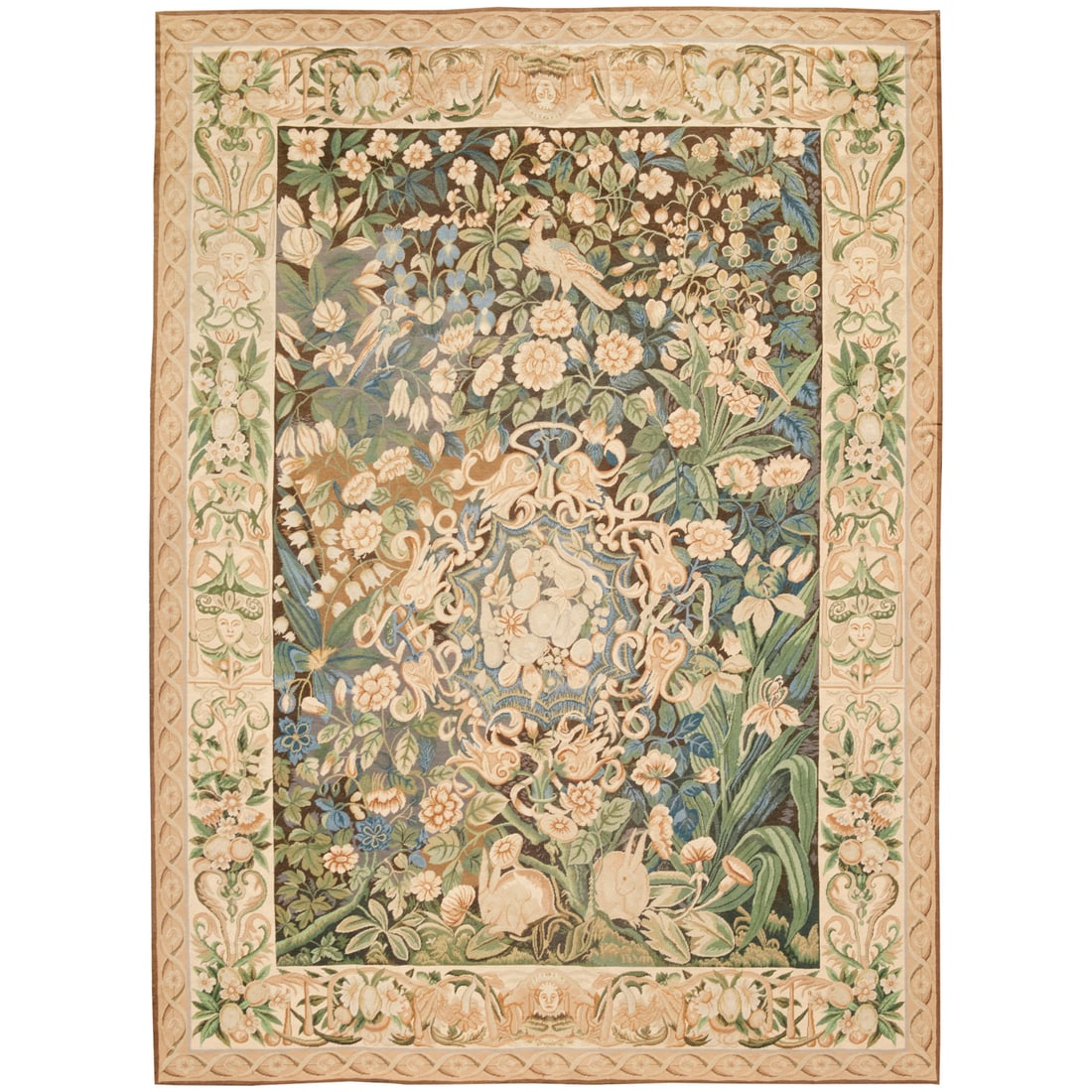Stark (attrib) needlepoint "garden" carpet (1 of 8)