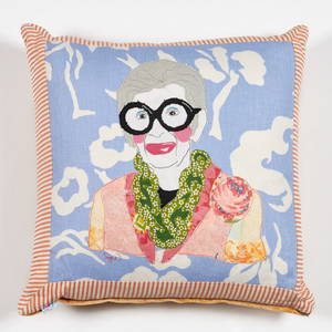 Sarah Wiley, "Iris Apfel" portrait pillow