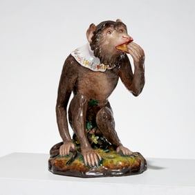 Large Continental porcelain model of a monkey
