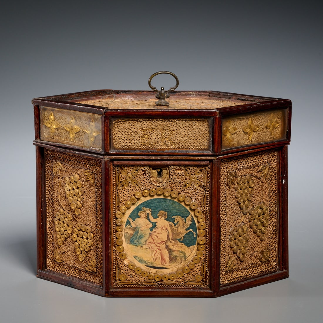 George III quillwork tea caddy (1 of 7)