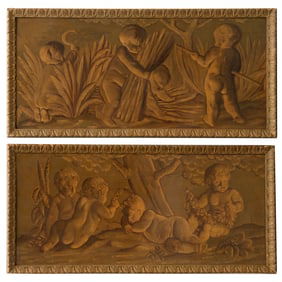 French School, (2) trompe l'oeil paintings