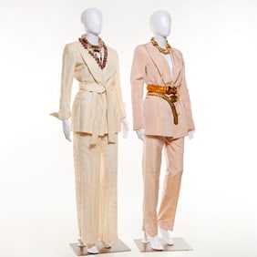 (2) Gianfranfo Ferre pantsuits