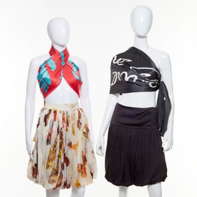 (2) Alexander McQueen bubble short skirts