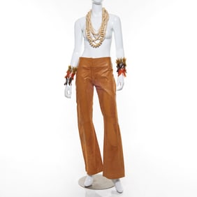 Fendi Suede & leather patchwork pant