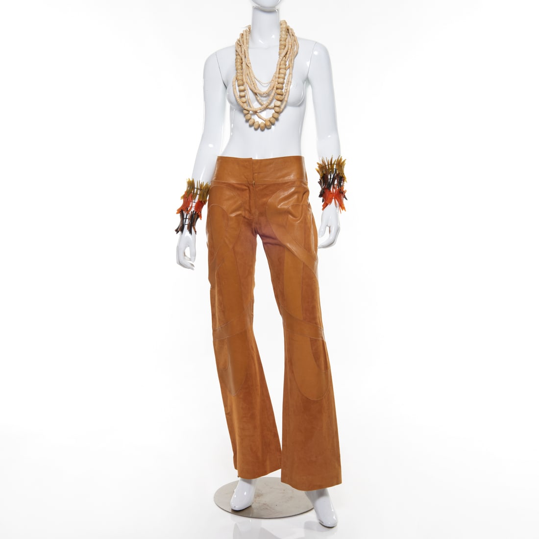Fendi Suede & leather patchwork pant (1 of 7)