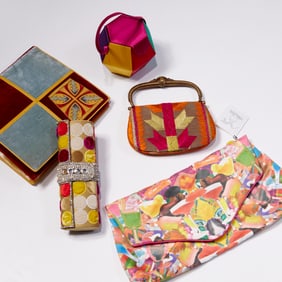Group of Multicolor handbags