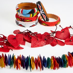 Brightly colored costume jewelry group