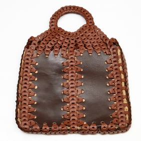 Vintage linked leather boho bag