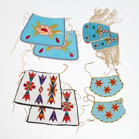 (4) Pairs Native American gauntlet cuffs