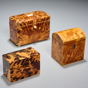 Group (3) antique Regency style caddies