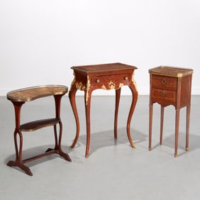 (3) French ormolu mounted occasional tables