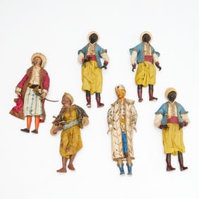 Group (6) antique Neapolitan creche figures