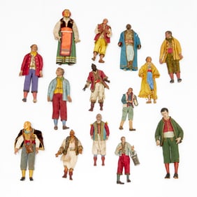 Collection (14) antique Neapolitan creche figures