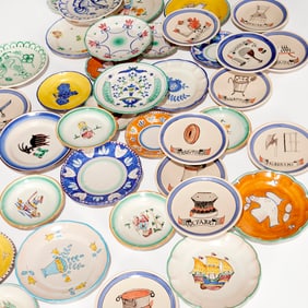 Vintage Italian earthenware plate collection