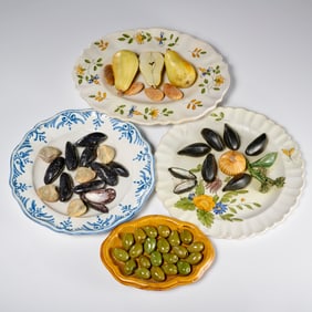Group (4) Continental Trompe L'oeil plates