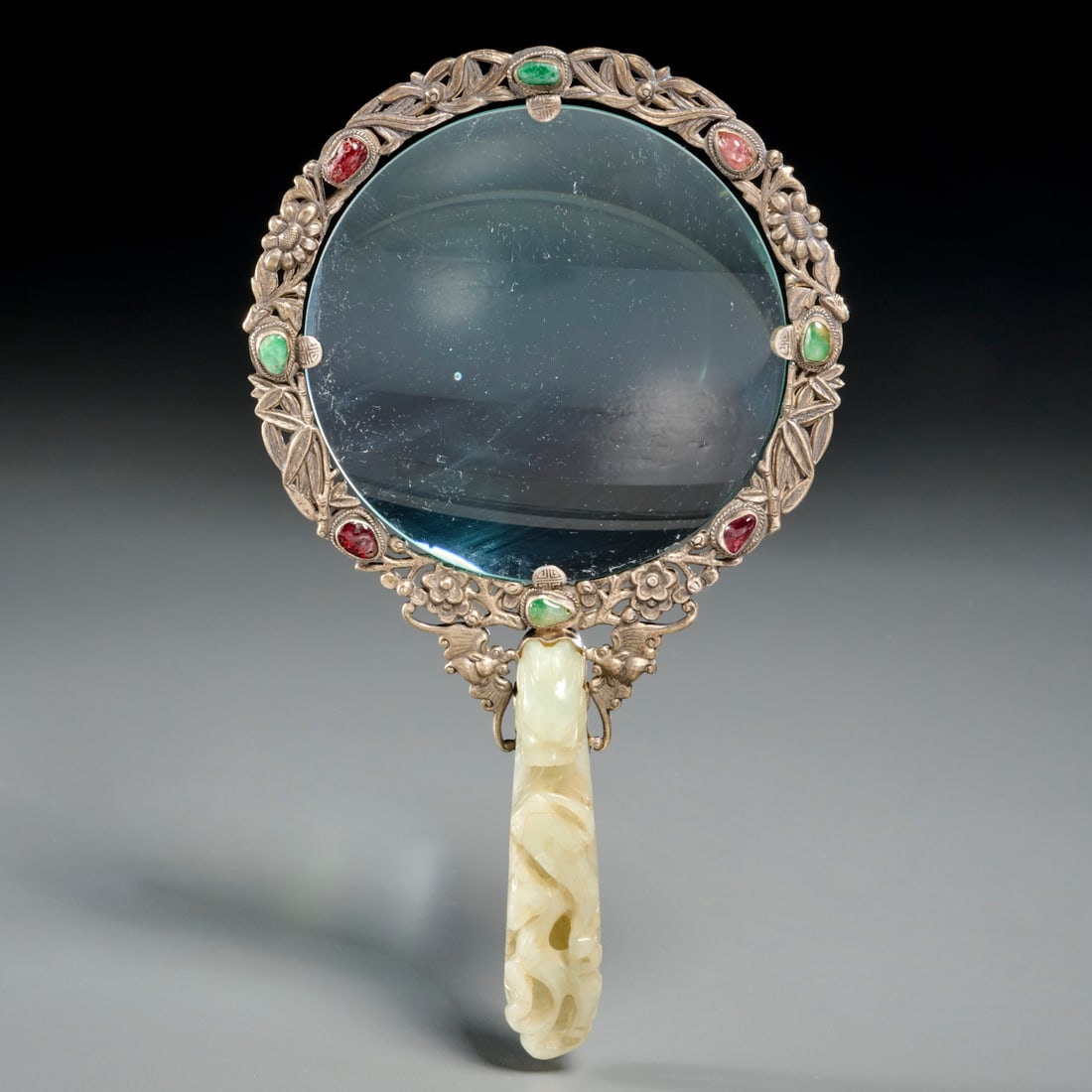Chinese silver and jade magnifying glass (1 of 7)