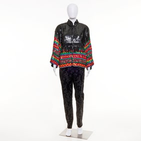 Modi sequin and fringe jacket