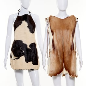 (2) Vintage hide tops