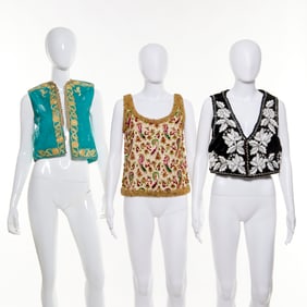 Group of vintage embellished vests