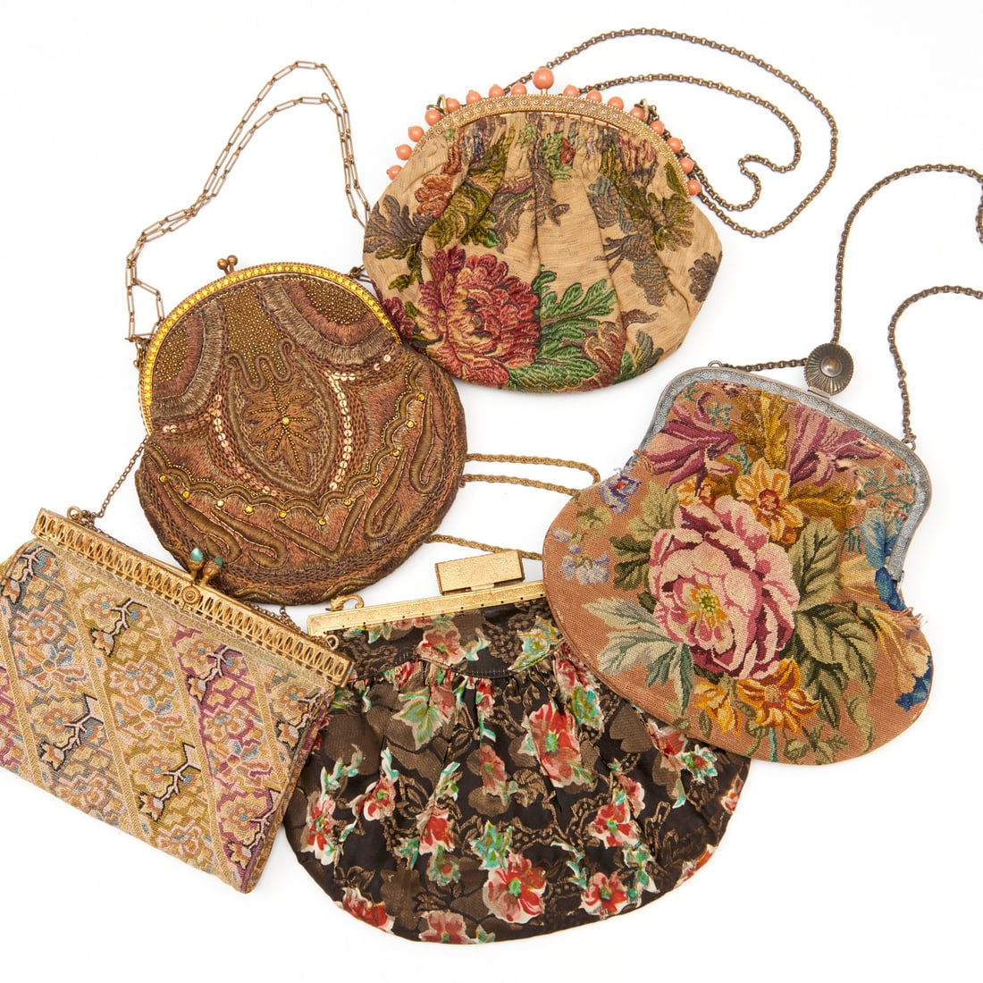 Group of vintage fabric framed bags (1 of 7)