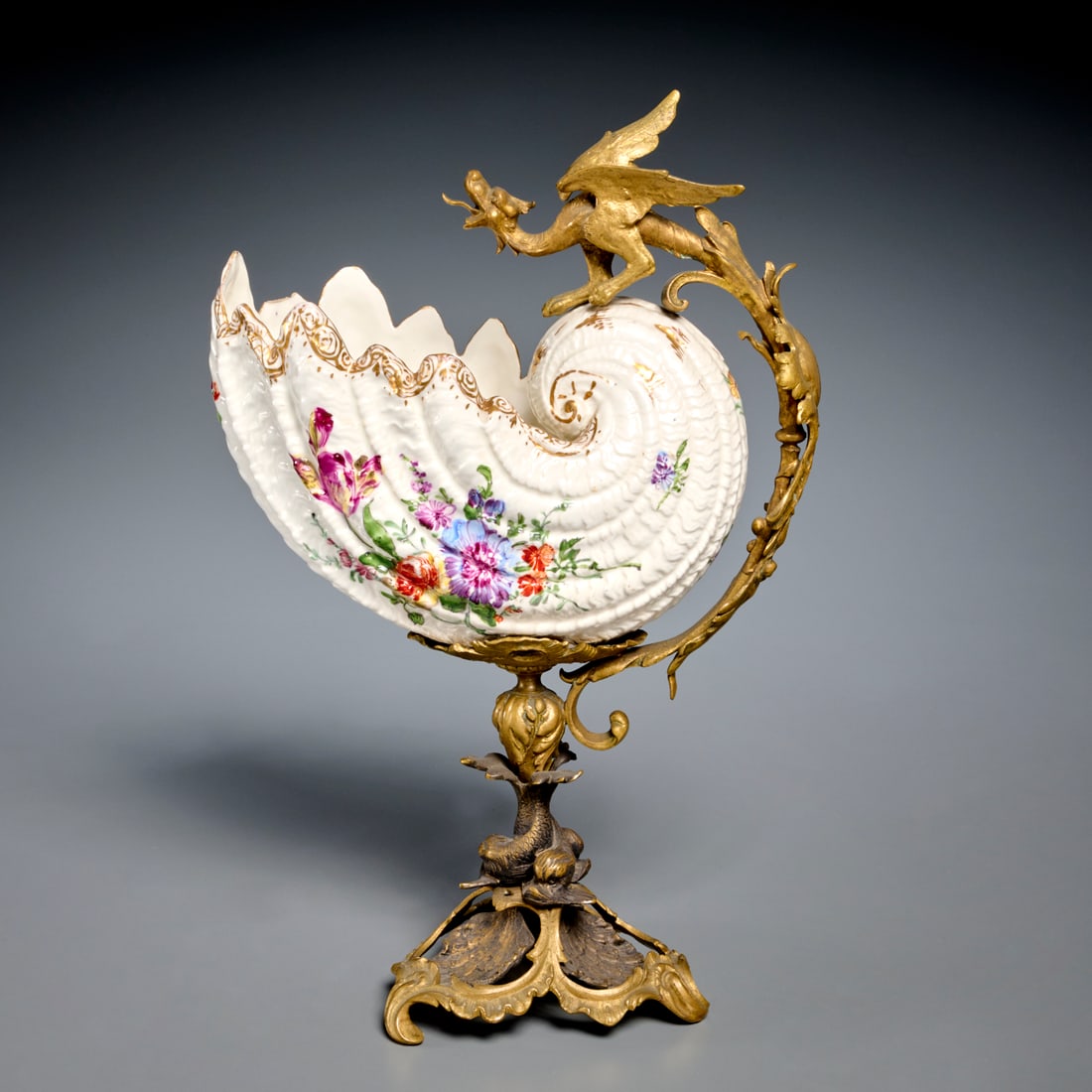 KPM bronze, porcelain Nautilus centerpiece (1 of 8)