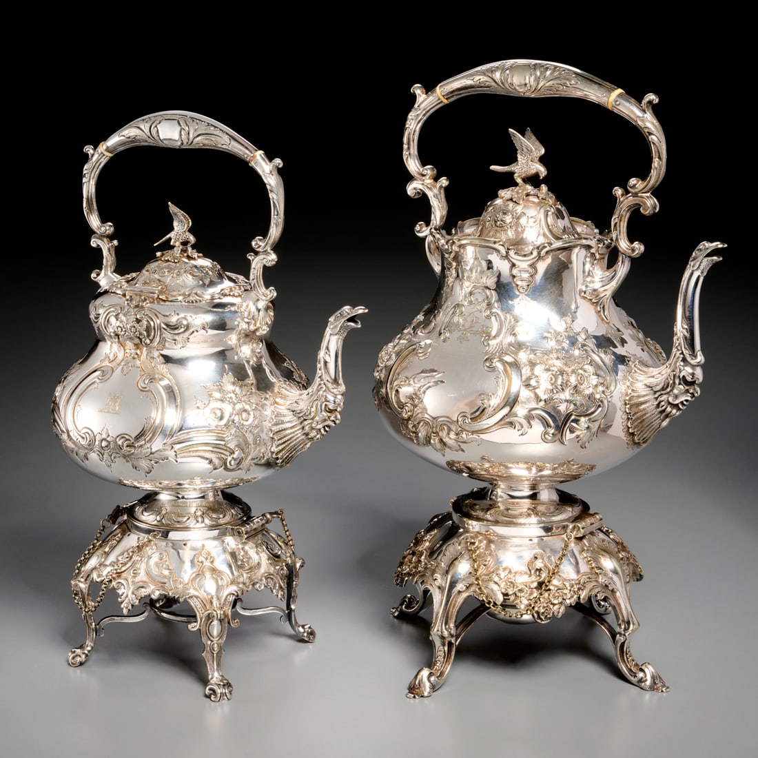 Martin Hall, (2) silverplate hot water kettles (1 of 9)