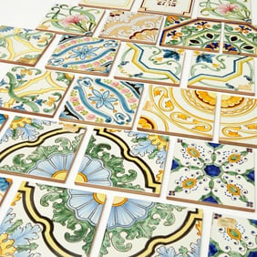 Collection (23) Italian glazed terracotta tiles
