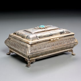 Italian .800 silver and turquoise box