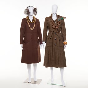 (2) Designer wool coats, incl. Dior